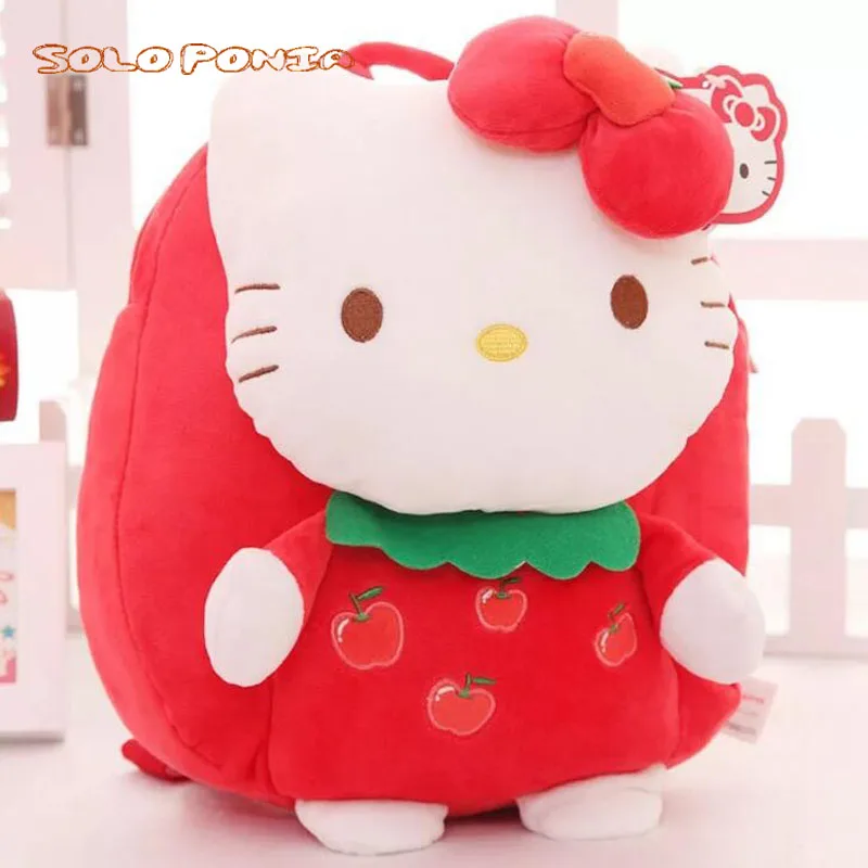 3D сумки для девочек, плюшевый рюкзак для детей, рисунок hello kitty, школьные сумки для студентов, школьный рюкзак, детские сумки, mochilas escolares - Цвет: red