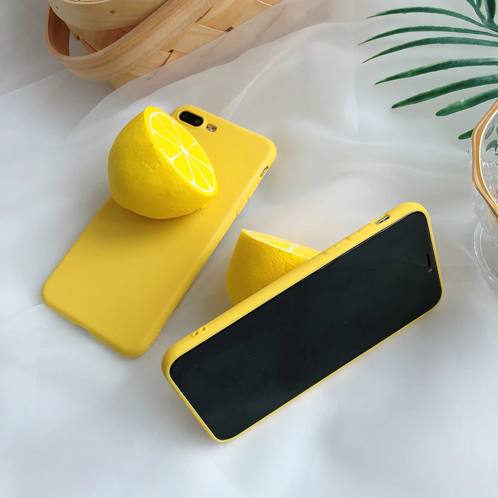 3D фрукты Лето лимон Мягкий ТПУ силиконовый чехол для iPhone 8 7 Чехол 6 6s Plus Полная