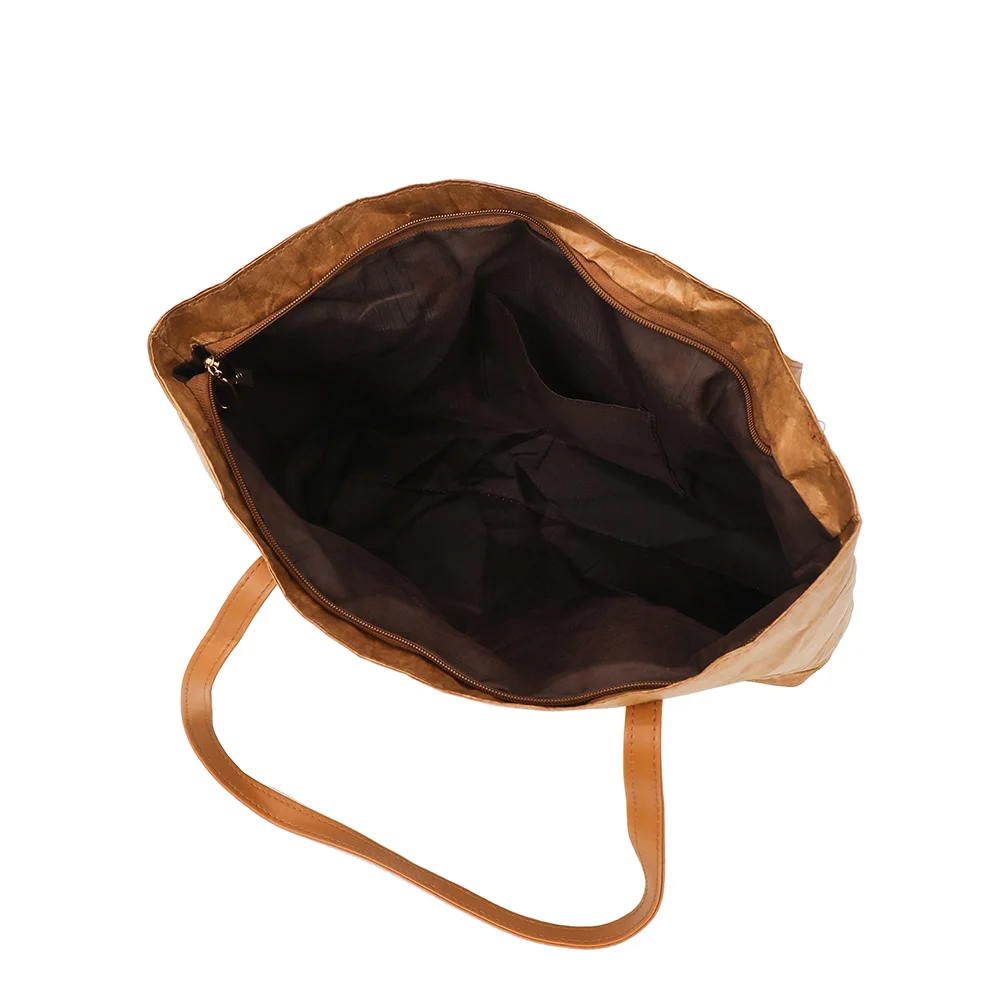 Женская сумка-тоут из уникальной крафт-бумаги в стиле ретро женская элегантная