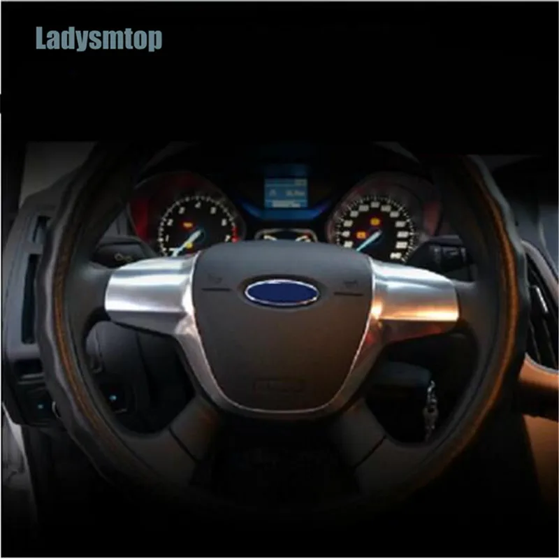 Ladysmtop автомобильный Стайлинг руля декоративная крышка наклейка чехол для Ford Focus 3 mk3 2012-/KUGA 2013