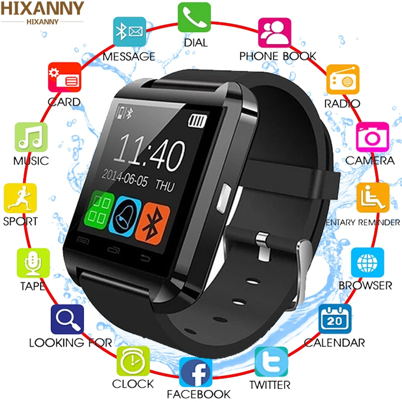 Новые умные часы для мужчин Bluetooth U8 IPhone IOS Android смарт телефон носимые устройства