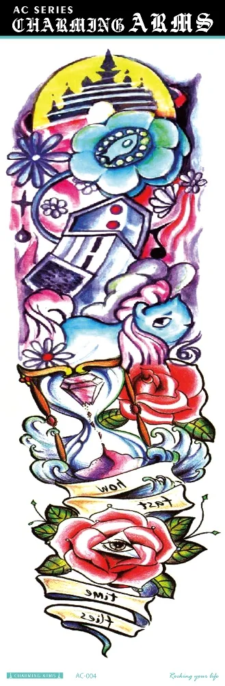 Тату-наклейка на все руки 16 х48 см водостойкая