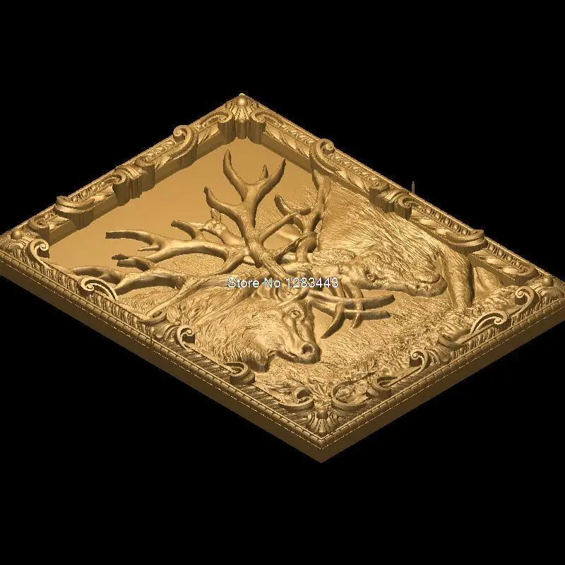 3D модель СТЛ-рельеф в форме оленя для станок с ЧПУ STL-формат мебели СТЛ-формат