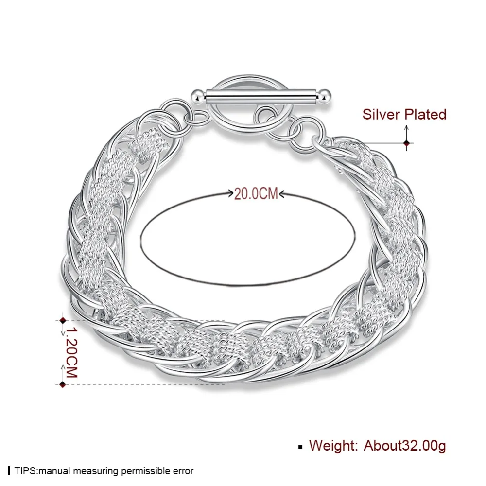 Big Discount Punk Style New Bone Round 925 Stamp Silver Plated Bracelet &amp Bangles For Women Men Party Sport Free Shipping | Украшения и