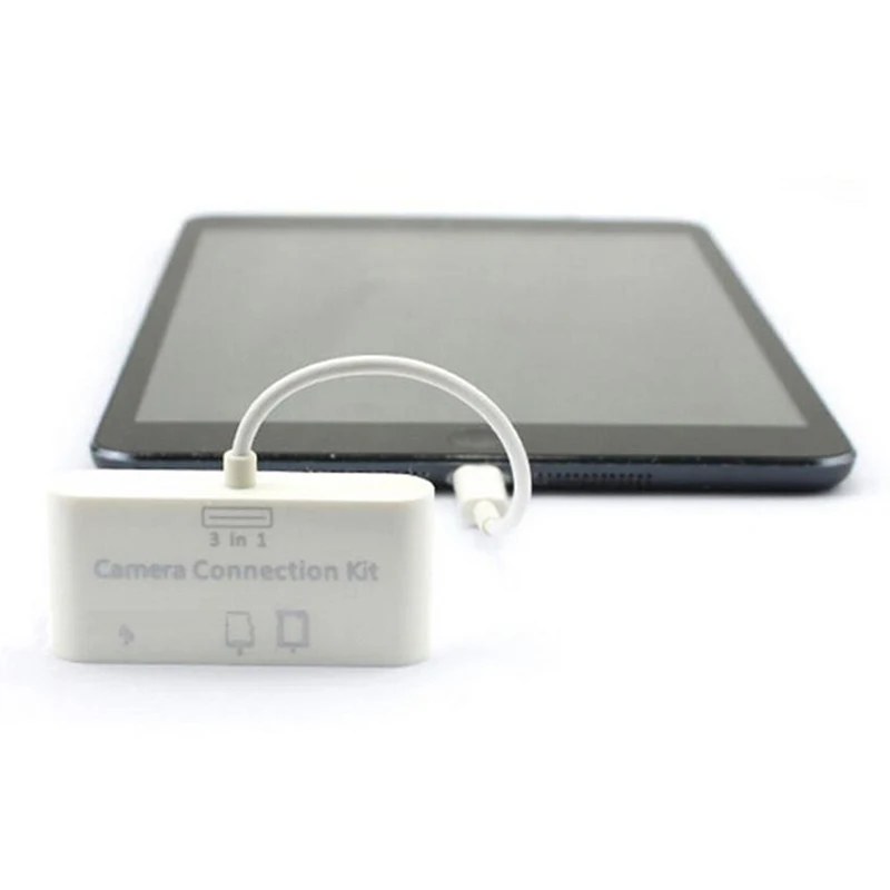 Картридер 3 в 1 для планшета iPad 4 Mini IOS 11 Micro SD MMC TF кардридер USB OTG кабель адаптер