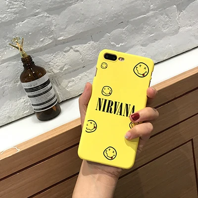 Yellow Забавный чехол Cyato NIRVANA для iPhone 7 Plus, милый чехол со смайликом для iPhone 6S 7 Plus, тонкий жесткий чехол из поликарбоната, Fundas для iPhone 6 capa - Цвет: Yellow