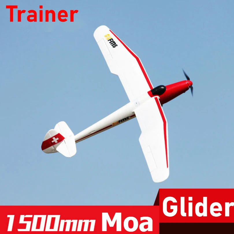 Fms Rc Airplane 1500mm 59 1 Moa Glider 4ch 2s Pnp Durable Epo Easy Trainer Beginner Radio Remote Control Model Plane Aircraft Leather Bag