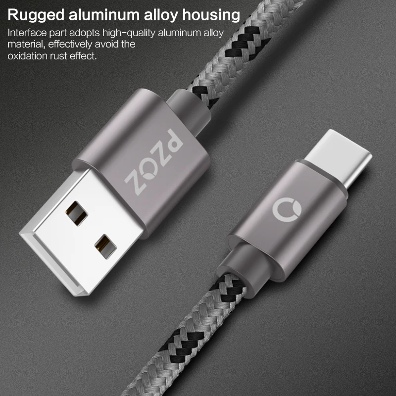 PZOZ Usb type-C кабель для быстрой зарядки type-C кабель для передачи данных зарядное устройство для samsung S9 S10 красный mi note7 Xiao mi 9 mi a2 mi x pad4 usb-c