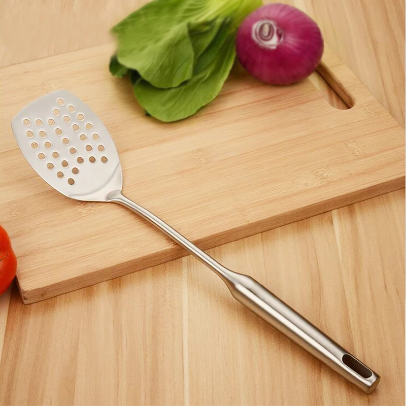 Профессиональный лопатка из нержавеющей стали для барбекю с прорезями гриля