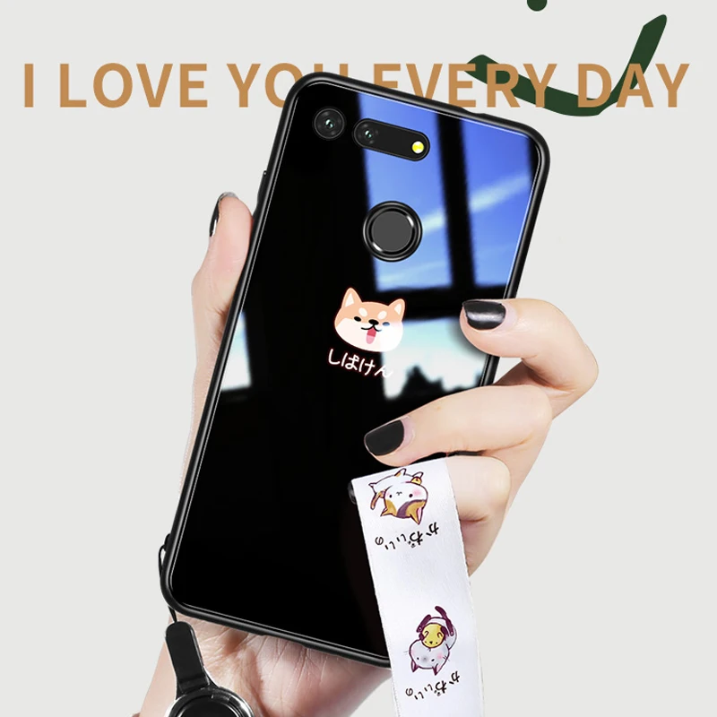 Стеклянный чехол Vpower для Huawei honor v20 задняя крышка силиконовый мягкий с краями