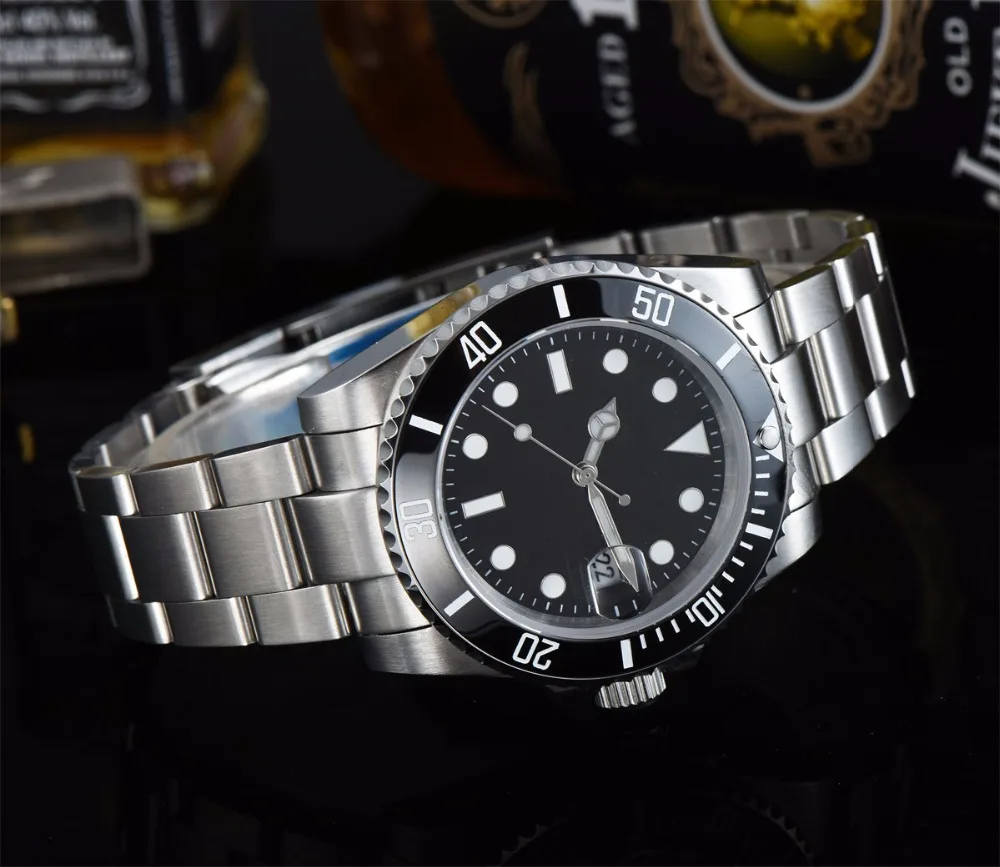 40 мм черный стерильный циферблат сапфировое стекло керамический ободок Дата