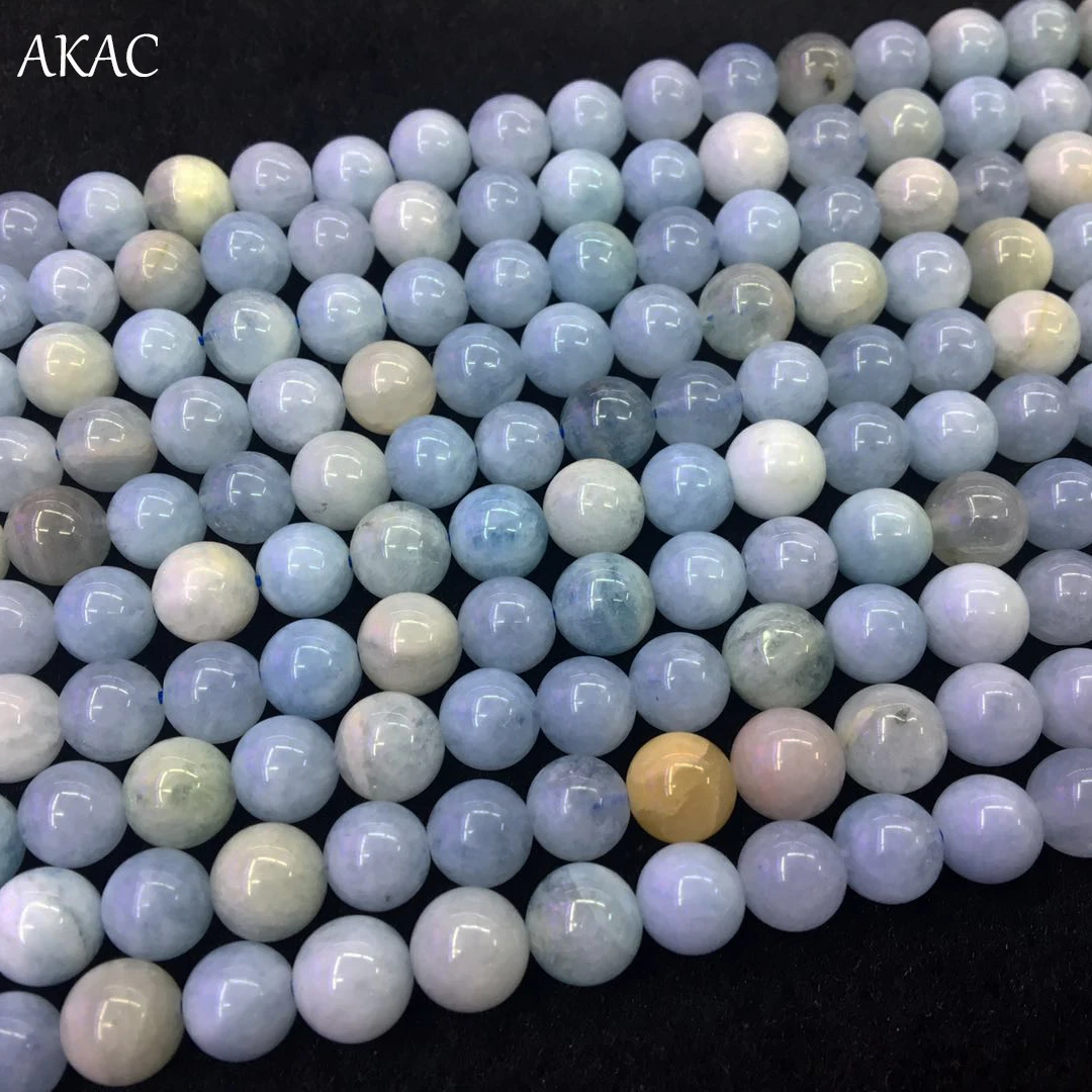 3strands approx8mm natural aquamarine loose beads mix color for diy making wholesale | Украшения и аксессуары
