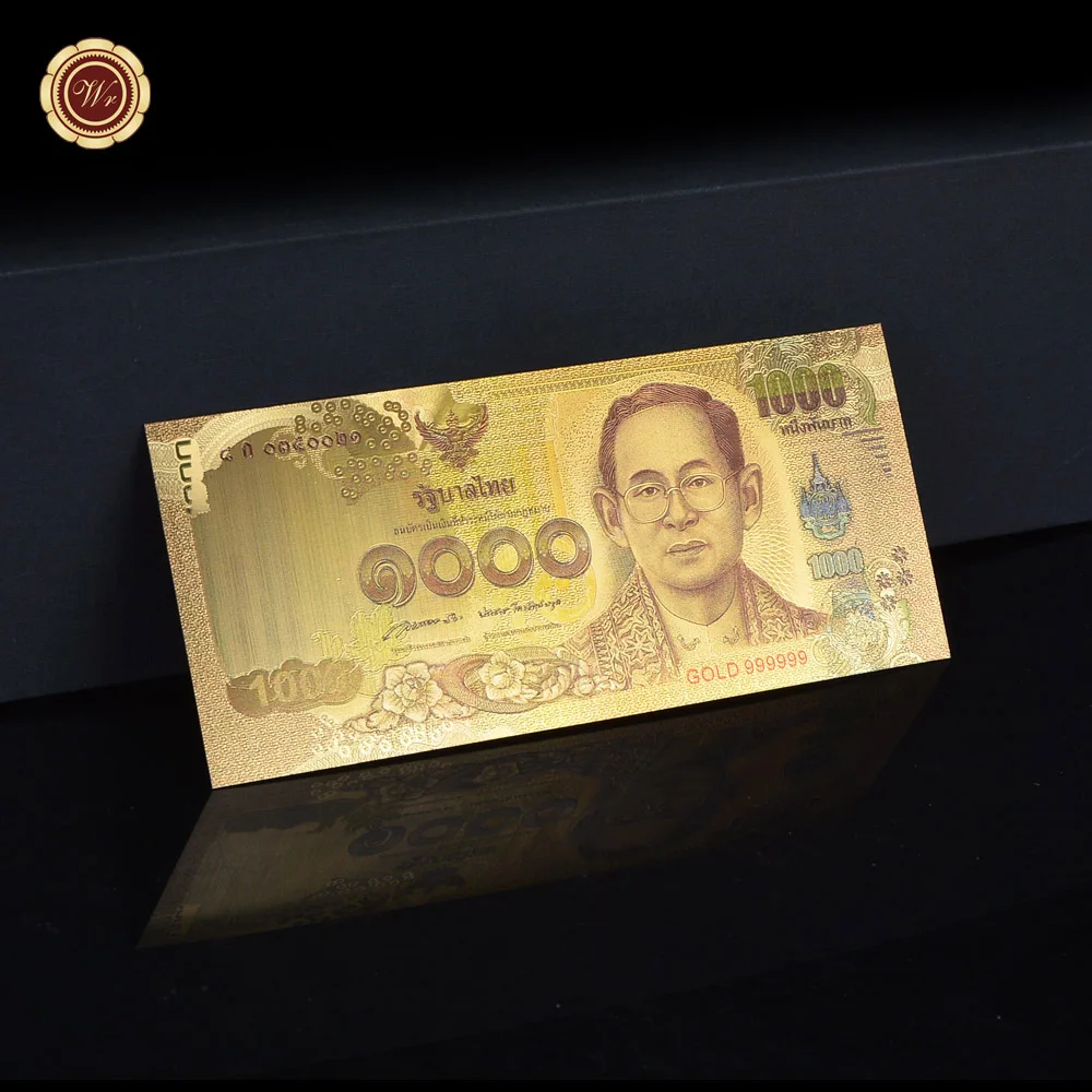 1000 ЗОЛОТОЙ банкнот из цветной тайской фольги золотой украшение для дома