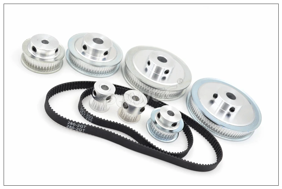 POWGE 16 T: 80T 20 T: 60T 30 T: 60T 40 T: 85T 2GT набор синхронных шкивов 200/280 мм GT2 коэффициент понижения скорости зубчатый шкив комплект с ЧПУ