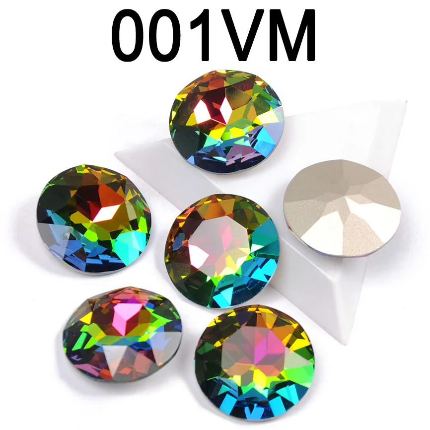 VITRAIL MEDIUM 27 мм Разноцветные пришитые Стразы Rivoli Crystal Strass плоские чатоны с установкой для Подвески для изготовления украшений одежда - Цвет: VITRAIL MEDIUM