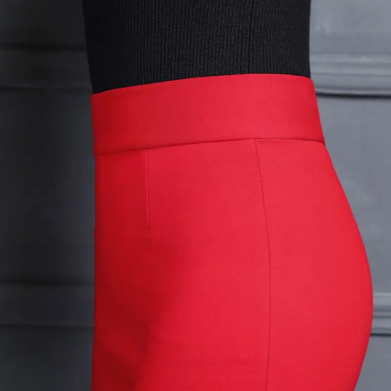Женская юбка карандаш средней длины Повседневная облегающая стрейч с завышенной