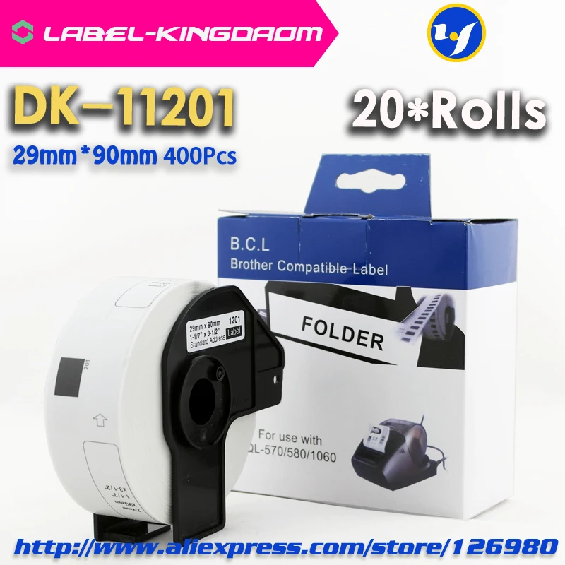 20 Рулонов Совместимый DK 11201 этикетка 29 мм * 90 совместимый для принтера этикеток