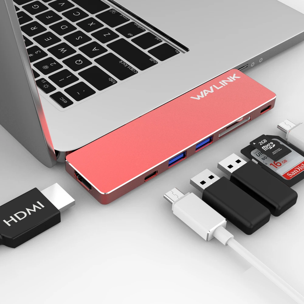 Usb хаб с двумя портами USB C к HDMI адаптер 4K Thunderbolt 3 Type концентратор алюминий TF слот