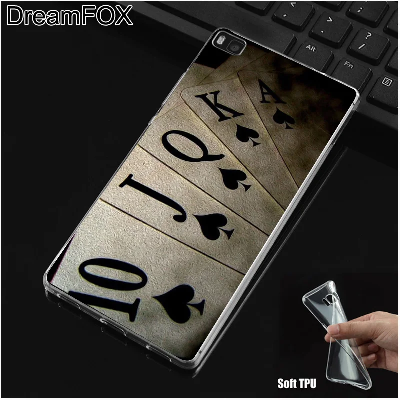 DREAMFOX M252 Роскошный Ретро покерный Мягкий ТПУ силиконовый чехол для Huawei P8 P9 P10 P20 P30
