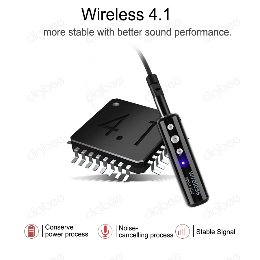 Noise Concelling HiFi Sound Sport 3.5mm Wired Wireless Stereo Clip Headset Bluetooth Earphone With Mic for iPhone X 5 6 7 8 Plus |