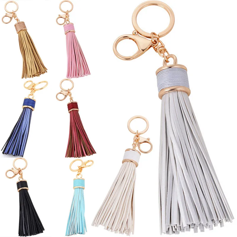 

Womens Leather Tassels Keychain Purse Bag Buckle HandBag Pendant Keyring Jewelry