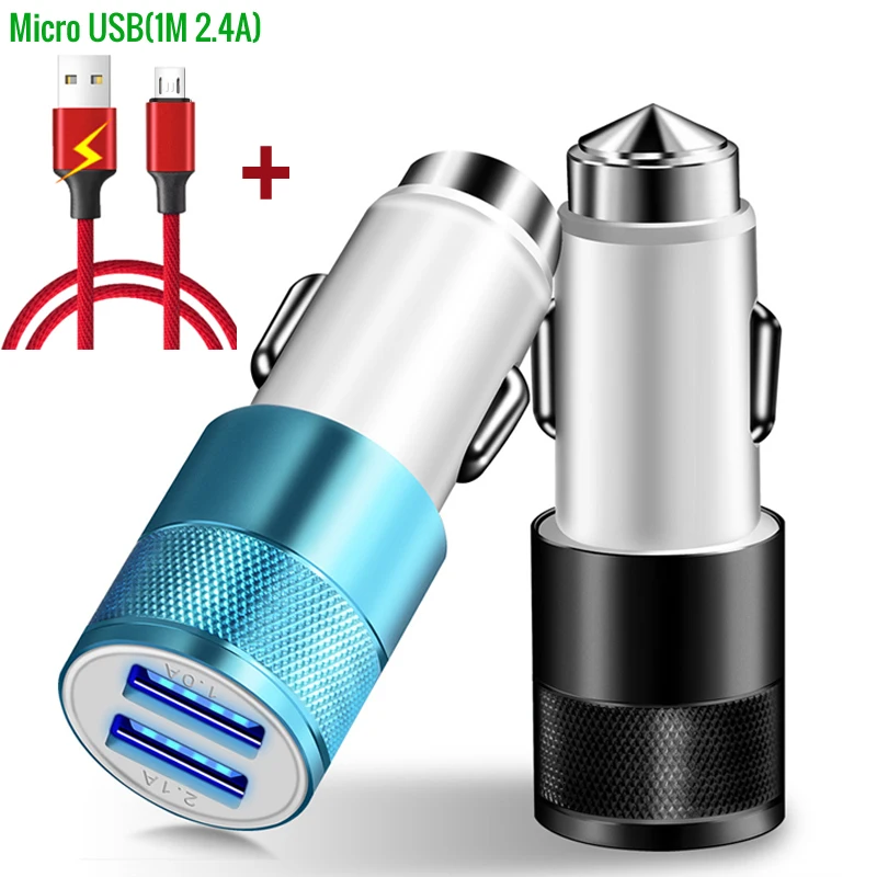 Алюминиевый сплав двойной USB порт для зарядки мини автомобильное умное зарядное