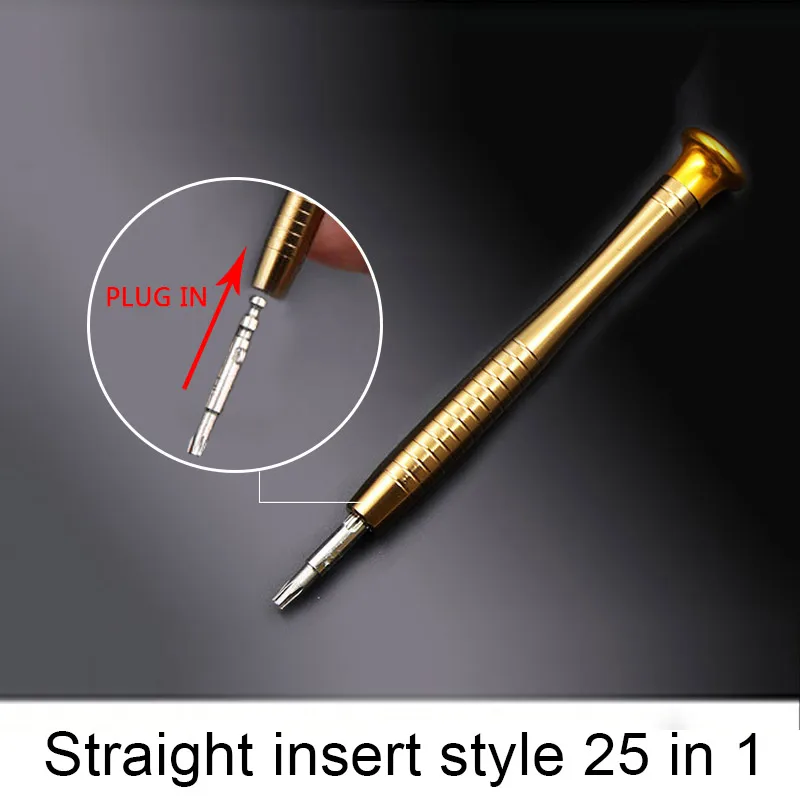 Straight insert styl Наборы инструментов для ремонта с сумками 25 в 1 для ремонта очков Семейные ручные инструменты плоская крестовая отвертка Trox Xammep - Цвет: Straight insert styl