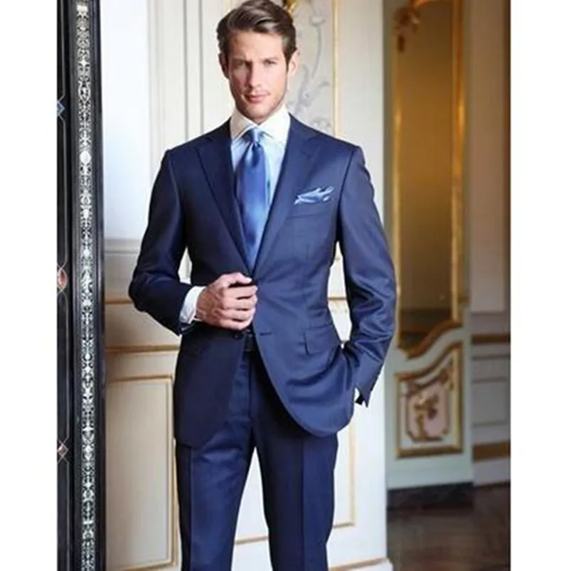 

2018 Custom Made Royal Blue Groom Tuxedos Wedding Suits Cheap Formal Men Suits Bridegroom Business Suit (Jacket+Pants)