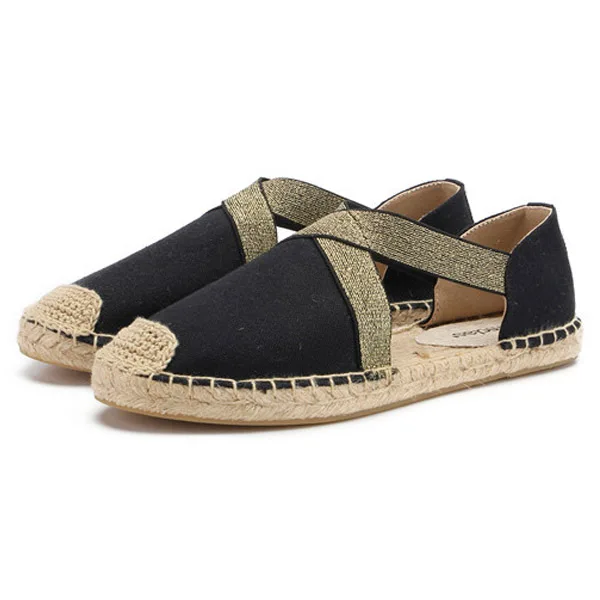 Black Golden Flats Женская обувь на плоской подошве; брендовые лоферы; Повседневная обувь; сезон весна-лето; рыбацкие ботинки; женские кроссовки с круглым носком и перекрестными ремешками; женская обувь - Цвет: Black Golden Flats