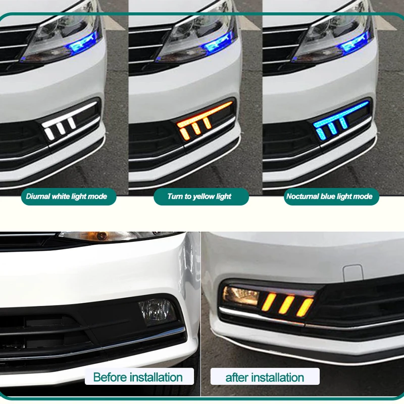 Hlxg для Volkswagen Je tta 2016 2018 дневной свет Противотуманные фары DRL дневные ходовые огни