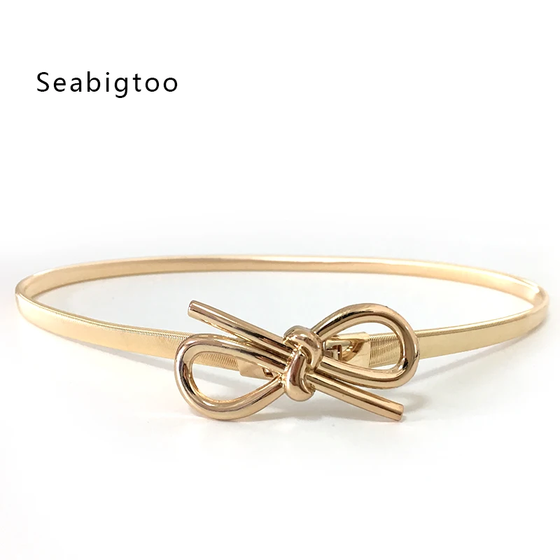 Бант Металлические Ремни женские 2018 золотые ремни дизайнерские бренды люксовые