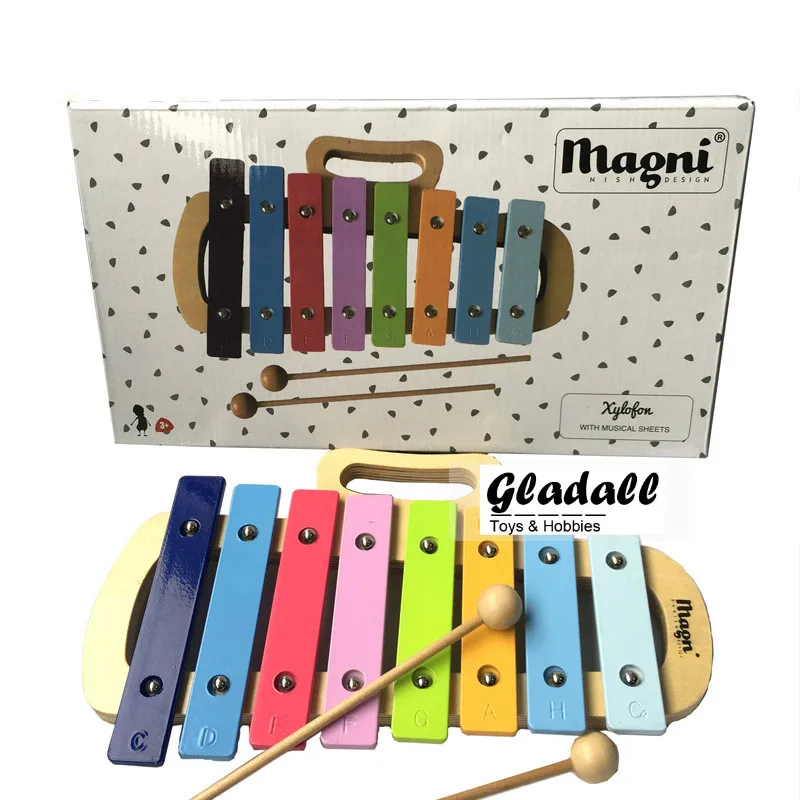 Funny Instruments Wooden Instrument for Children Kids Baby Music Toys portable Educational wooden hand knock aluminium piano | Игрушки и