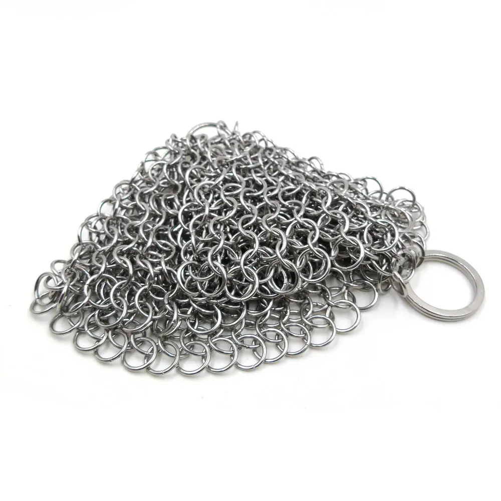 

inches Stainless Steel 316L Cast Iron Cleaner Chainmail Scrubber for Cast Iron Pan Pre-Seasoned Pan Dutch Ovens Waffle