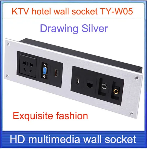 Настенная розетка/HD HDMI/VGA USB Сеть RJ45 видеозвук панель/мультимедиа домашние