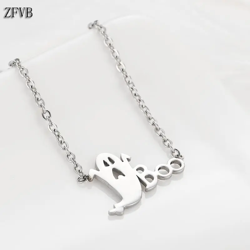 ZFVB Мода Призрак Бу милые Цепочки и ожерелья для Для женщин короткая цепочка на