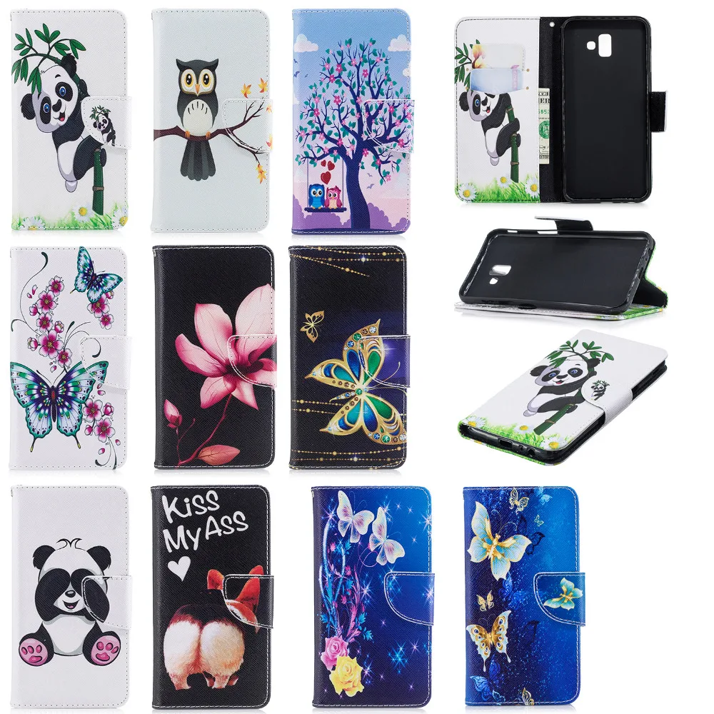 J6() кожаный чехол для samsung galaxy J4 J6 чехол A10 A20E A20 A30 A40 A50 A70 Coque для samsung J6 плюс кошелек флип-чехол