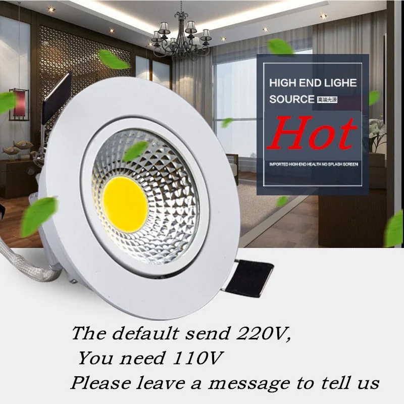 Новое прибытие dimmable светодиодные светильники лампы удара 3 Вт 5 7 9 12 15 прожектор 85