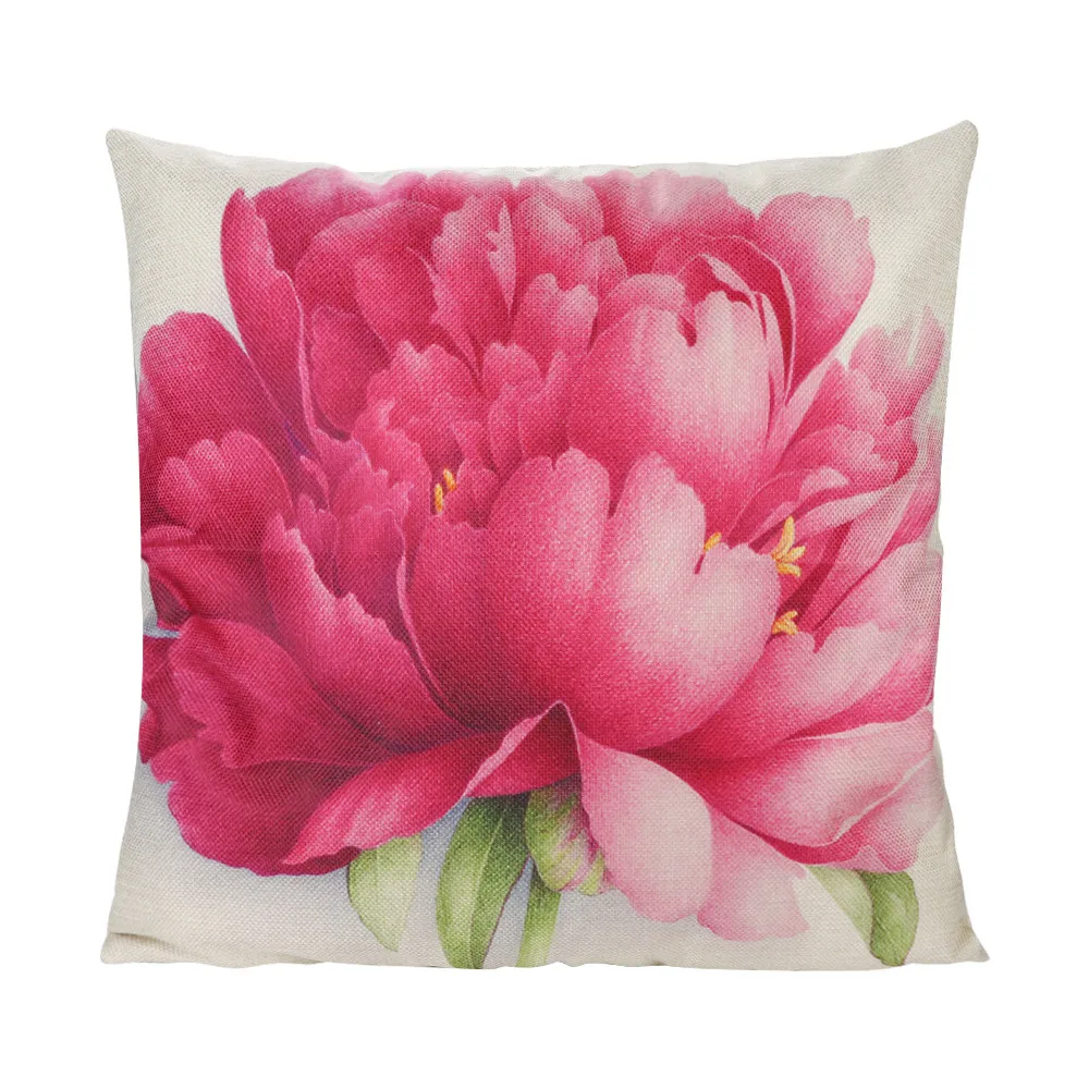 Красивая мягкая подушка из хлопка и льна для домашнего декора автомобиля (45х45см)