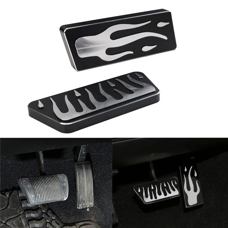 Пламя Стиль ускоритель Тормозная педаль газа Pad Защитная крышка левым для Jeep Wrangler