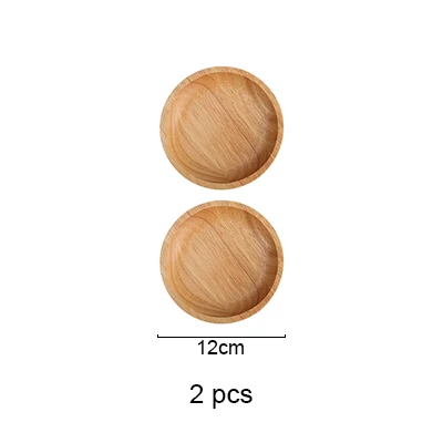12cm x 2 Тарелки из бука, деревянная посуда из бука, тарелка ручной работы, блюдо для суши, для ежедневного использования или подарков, высокое качество - Цвет: 12cm x 2