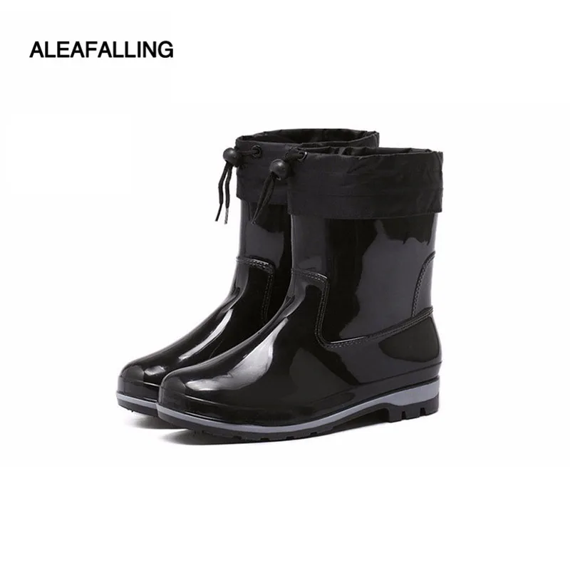 Aleafalling/резиновые сапоги теплые мужские ботинки в британском стиле на платформе