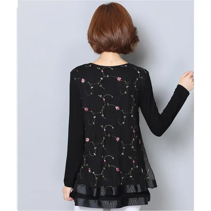 Женские Блузки Рубашки 2021 модная шифоновая блузка кружевные с вышивкой в виде