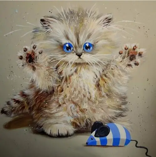 Hot ! Trendy Cat Round Diamond Mosaic Craft Needlework painting DIY embroidery Cartoon home decor | Дом и сад