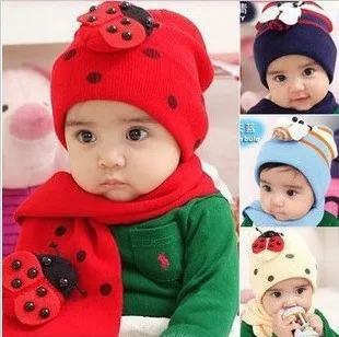 Бесплатная доставка 2 шт./компл. новинка 2013 детская осенне зимняя шапка + шарф
