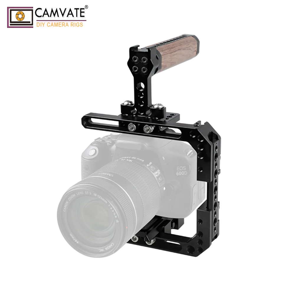 CAMVATE Выдвижная стандартная клетка комплект для DSLR камеры s с QR Manfrotto Baseplate C1908 камера фотографии аксессуары