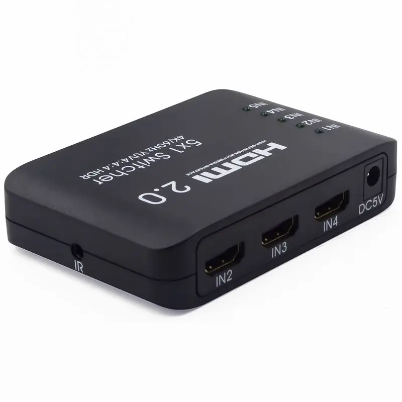 5x1 5 портовый 4K 60Hz UHD HDMI 2 0 Переключатель Селектор дистанционного HDCP HDR для PS4 Pro tv Xbox