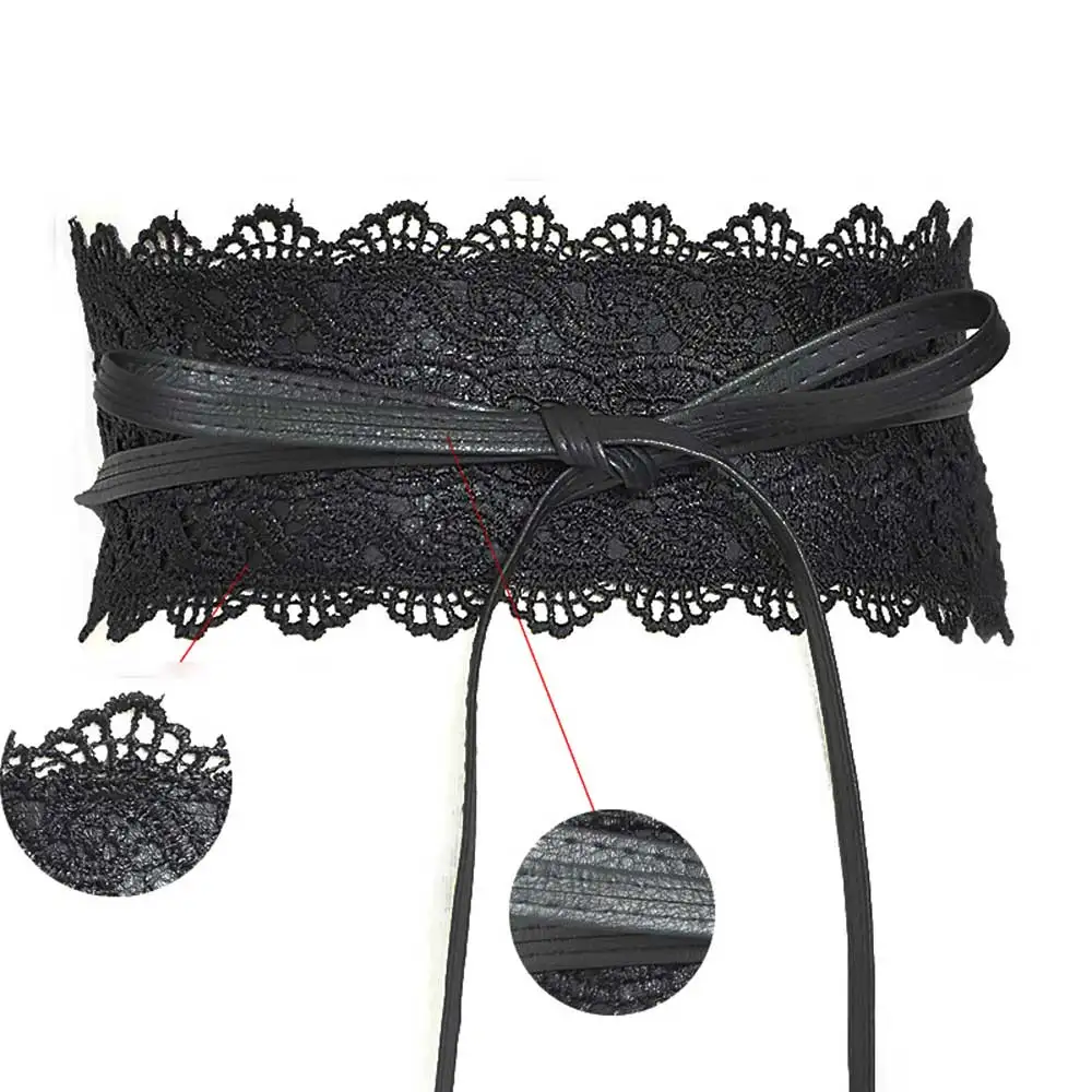 Фирменная Новинка Элегантный кружево широкие полосы талии для женщин ремни из кожзаменителя широкие пояса Женский корсет свадебное платье жгут VKAC1001
