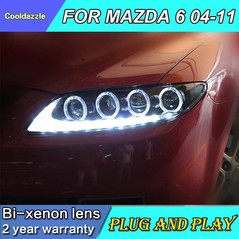 Для Mazda 6 светодиодный фар фары для автомобиля 2003 2004 2005 2006 2007 2008 2009 2010 2011 год с