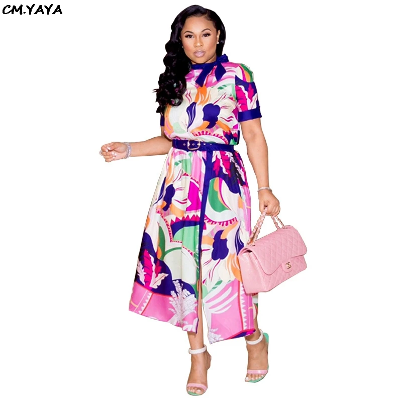 Женское винтажное платье макси офисное длинное с коротким рукавом и цветочным