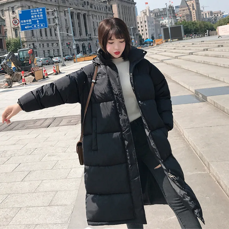 2018 Korean Style Fashion Winter Jacket Women Down Parkas Oversize Cotton Padded Long Coat Casual Loose Warm Overcoats | Женская одежда